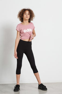 Bdtk kids girls leggings 3/4 (1221-705106), Black, medium