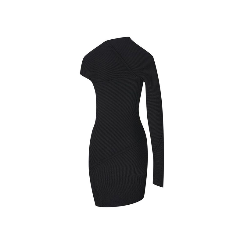 Black polyester casual dress-null