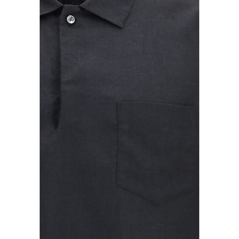 Black linen dress shirt-null