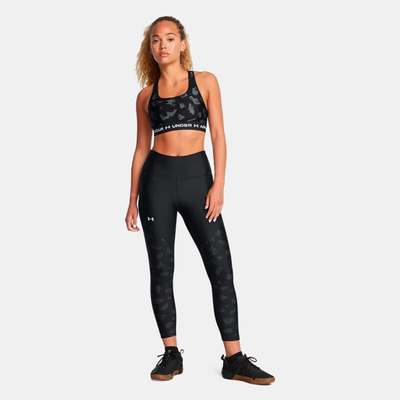 Under armour women tech print panel ankle leg tight pants, Black, medium