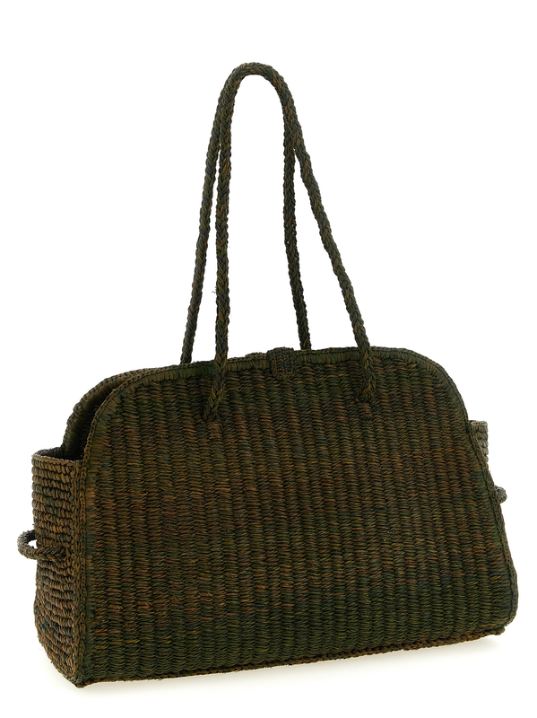 Bicolor raffia tote bag-null