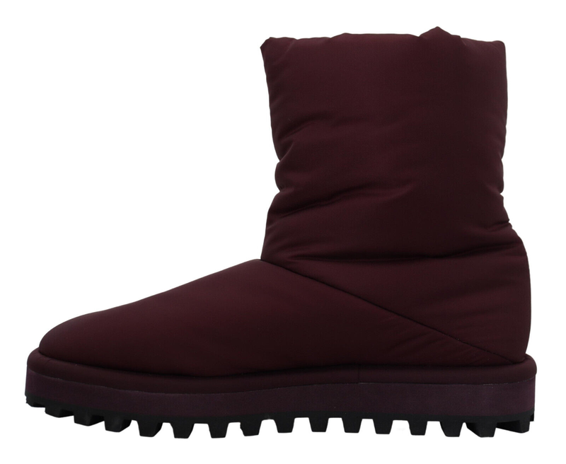 Bordeaux nylon boots padded mid shoes-null