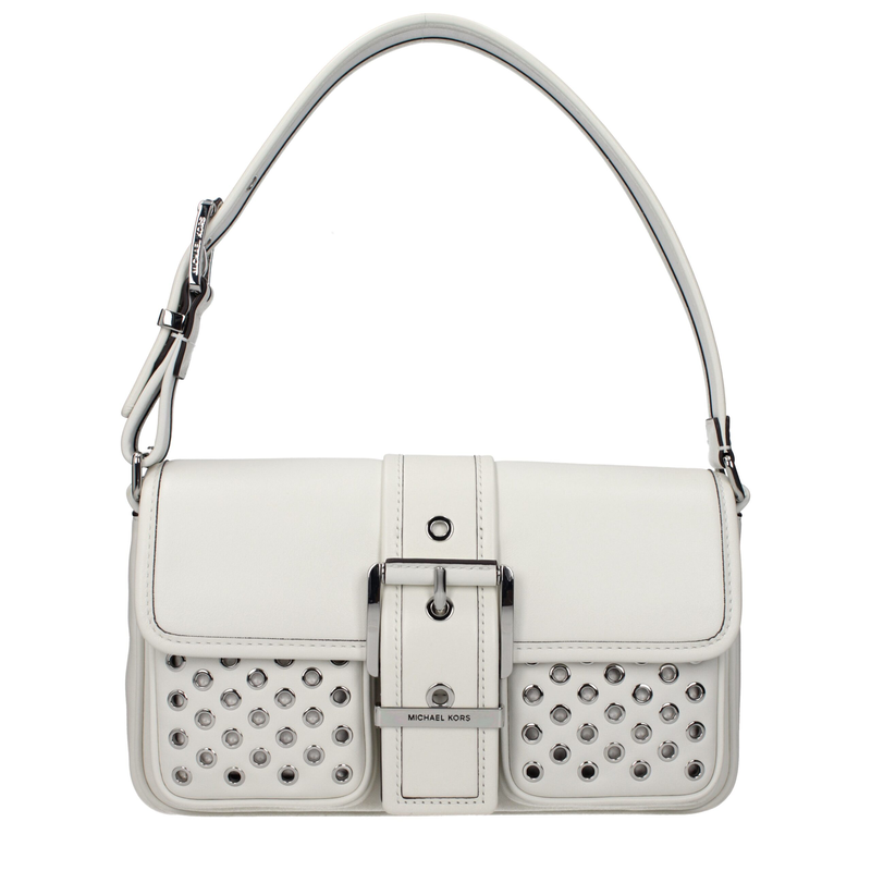 White leather shoulder bag-null