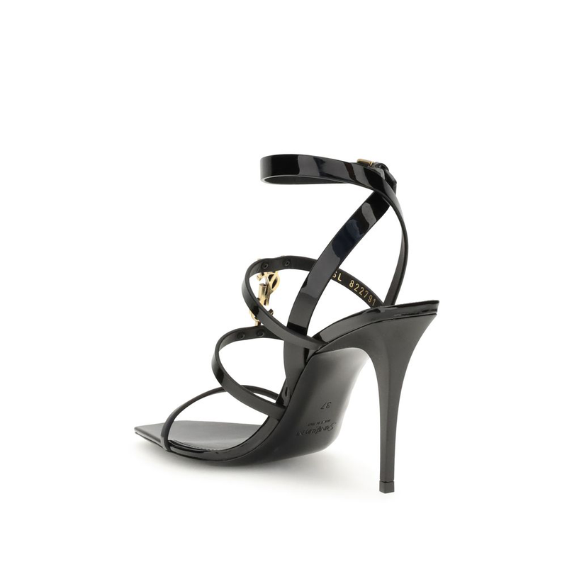 Black calf leather bos taurus stiletto heel sandals-null
