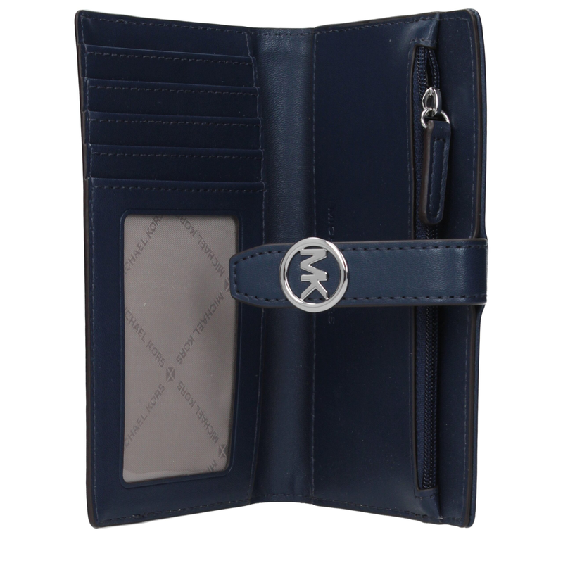 Blue fabric wallet-null
