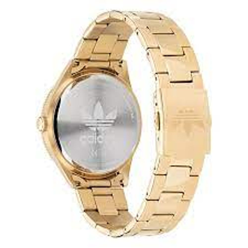 Gold stainless steel dress watch-null