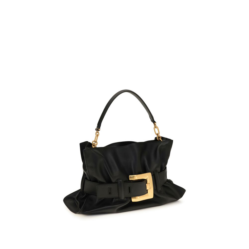Black calf leather bos taurus shoulder bag-null
