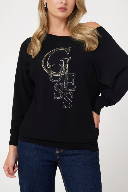 Selena logo knitted top sleeveles - guess-null