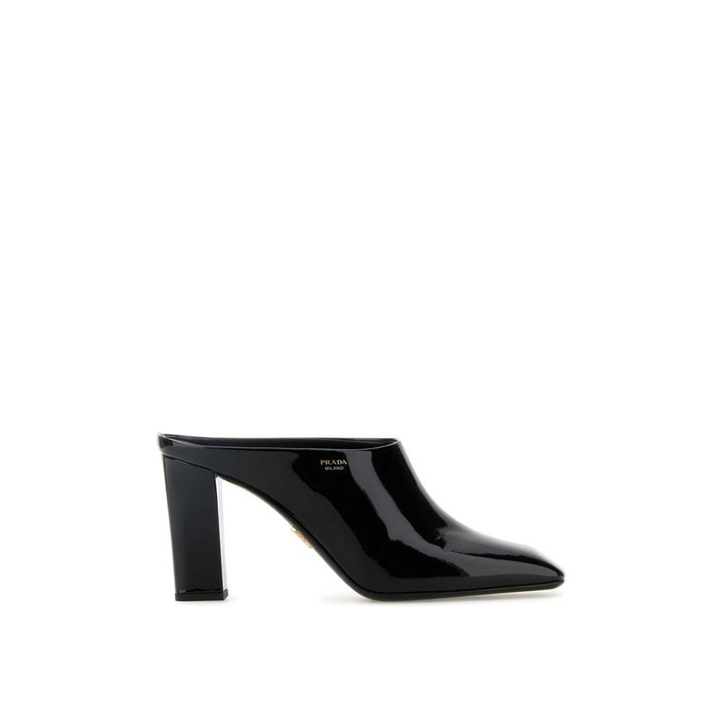 Black calfskin mules-null