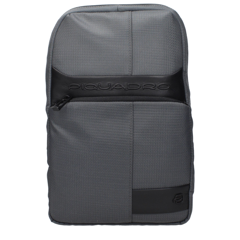 Gray fabric crossbody bag-null