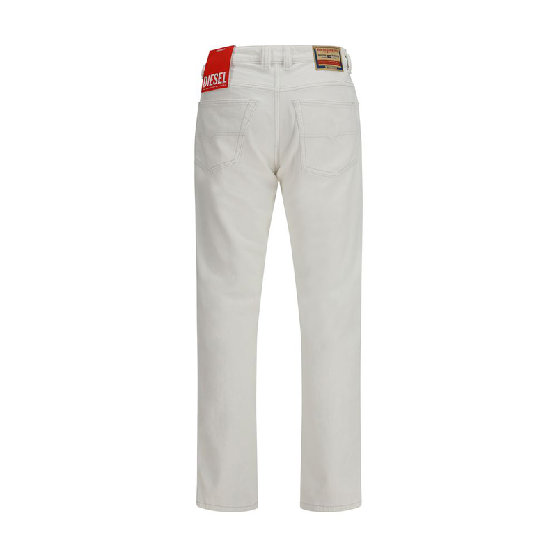White cotton slim fit jeans-null