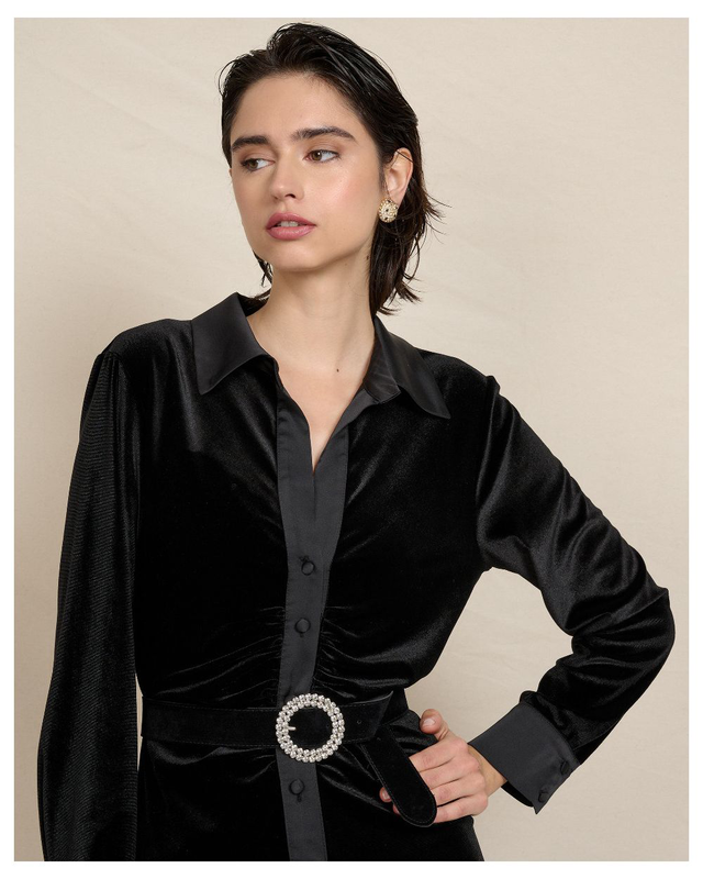 Shirt dress velvet-null