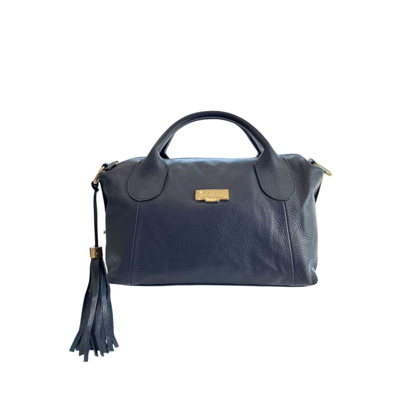 Blue leather women handbag-null
