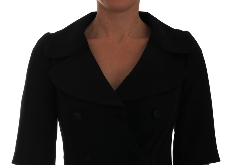 Black short croped jacket blazer-null