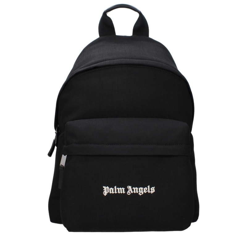 Black fabric backpack-null