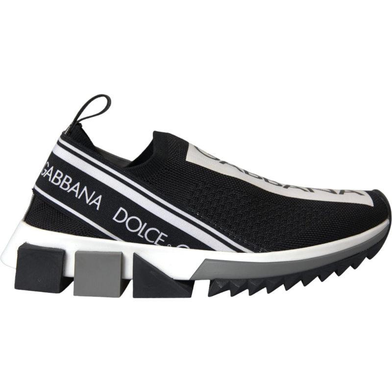 Black white slip on sorrento sneakers shoes-null