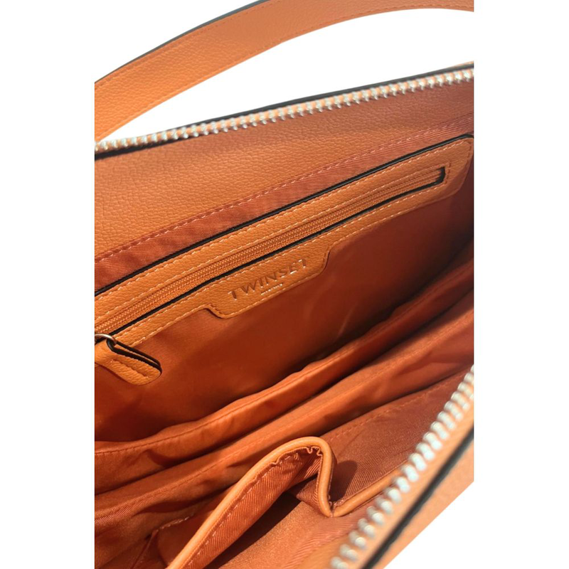 Orange polyurethane women shoulder bag-null