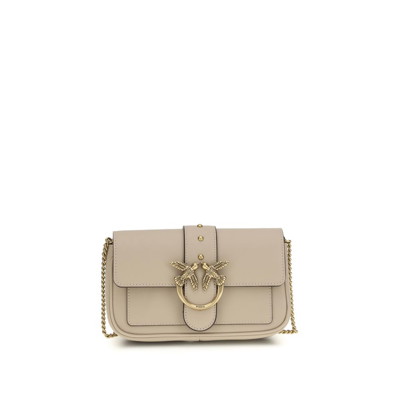 Beige calf leather bos taurus shoulder bag-null