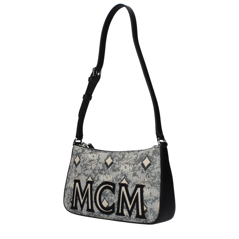 Gray fabric crossbody bag-null