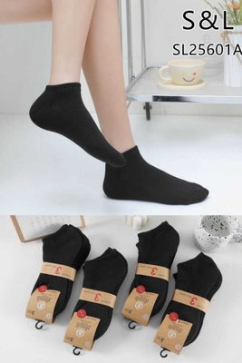 Trainer socks 3 pairs #sl25601a, Black, medium