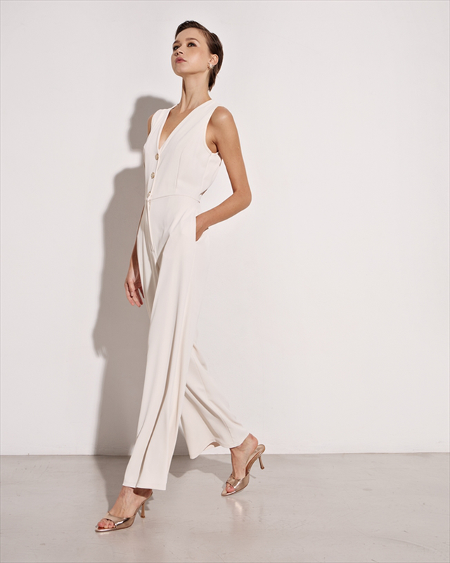 Jumpsuit sleeveless buttons image number null