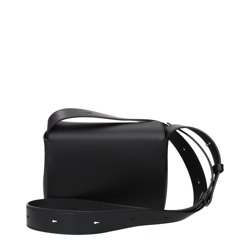 Black leather crossbody bag-null