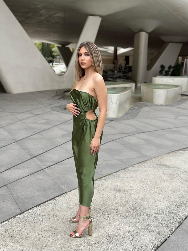 Midi strapless dress-null