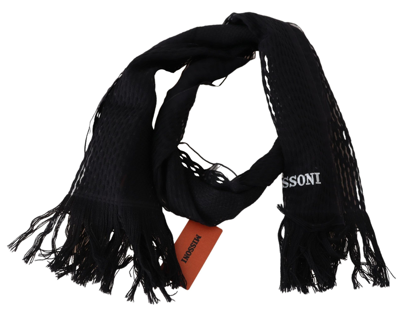 Black wool unisex neck warmer wrap scarf-null