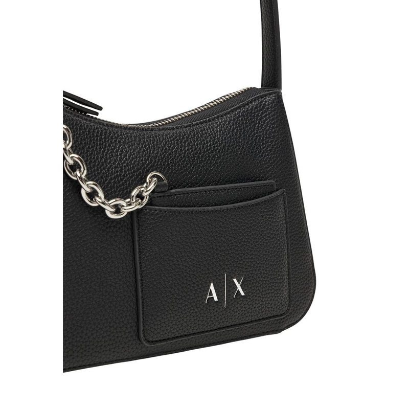 Black polyester handbag-null