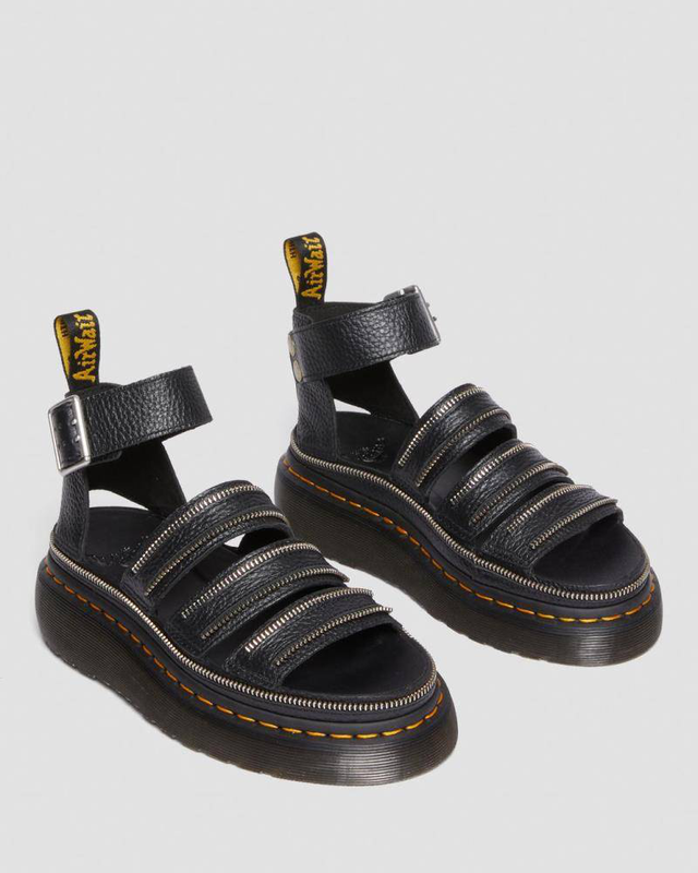 Product image: Clarissa II quad hardware milled nappa leather platform sandals-null