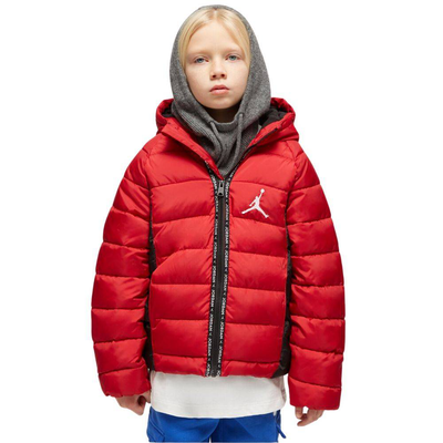 Nike jordan little kids faux down jacket, Red / Black, medium