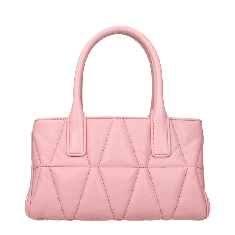 Pink leather handbag-null