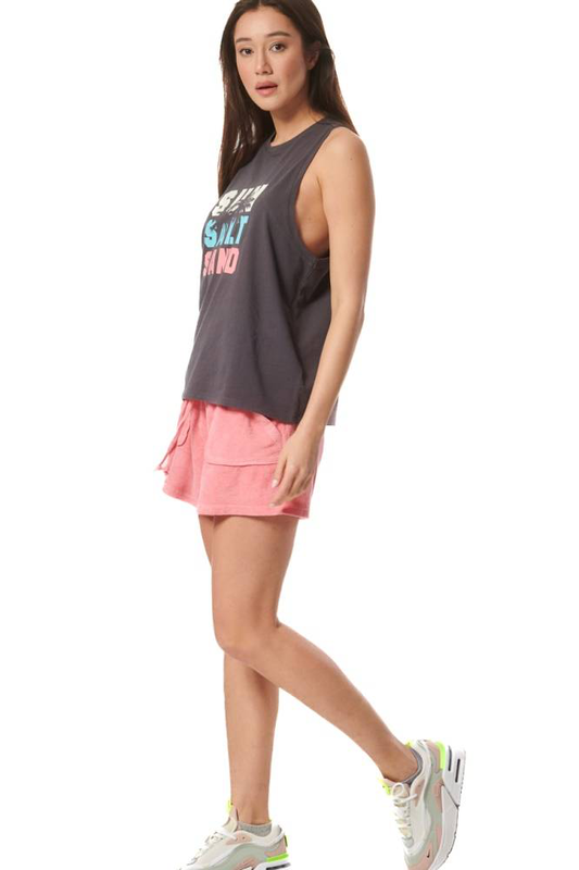 Women's natural dye terry shorts-null