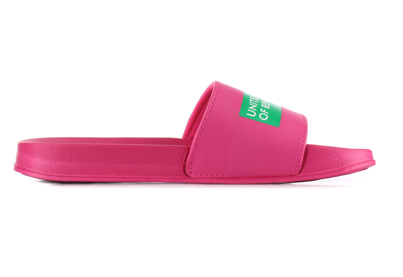Benetton fuchsia slides-null