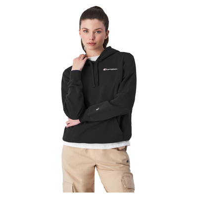 Champion women hooded sweatshirt, Black, medium