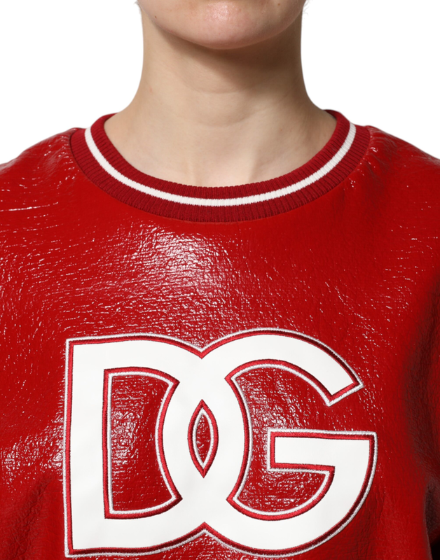 Red wool dglogo embroidery pullover sweater-null