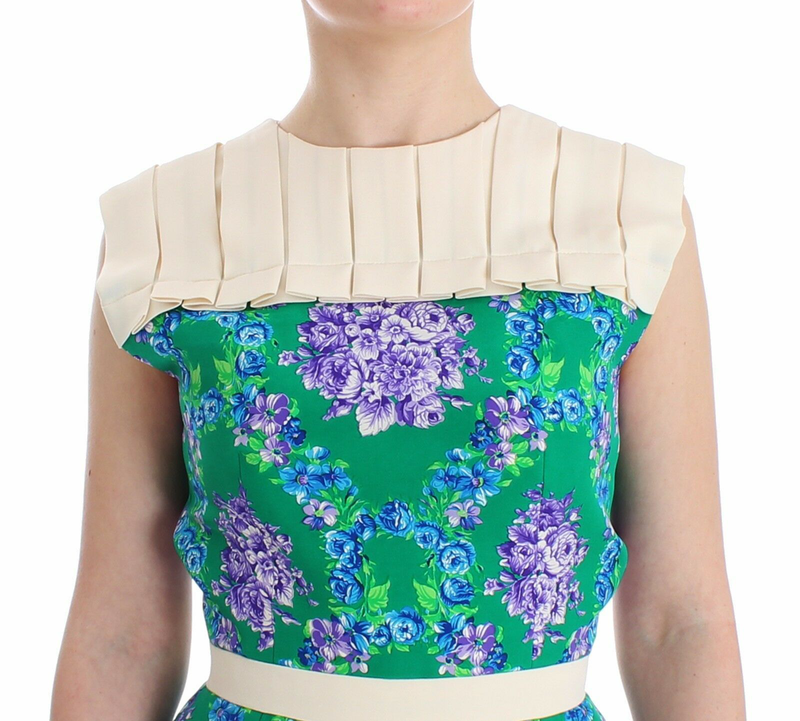 Multicolor dress gown floral sleeveless gown-null
