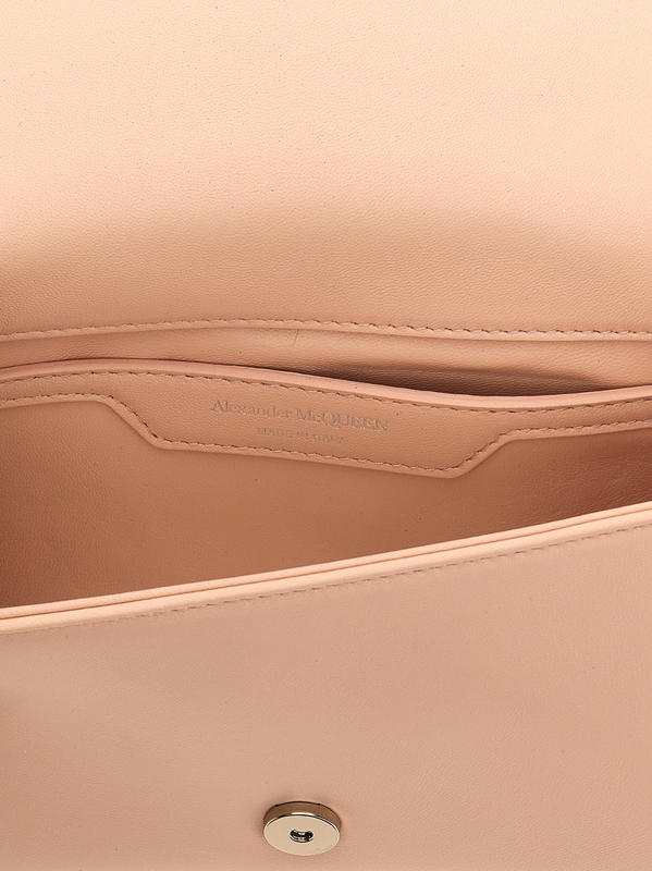 Beige lamb leather crossbody bag-null