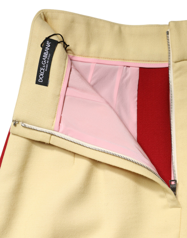 Multicolor wool casual high waist mini skirt-null