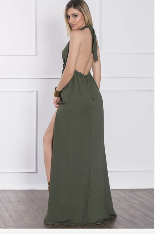Maxi dress - military green , s-null
