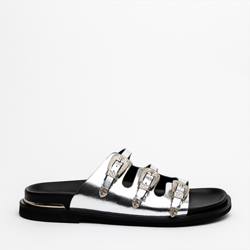Nazeli premium triple buckle flat sandals-null