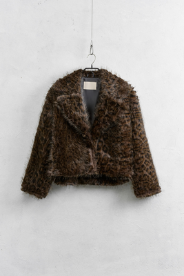 Leopard faux fur, Brown, medium