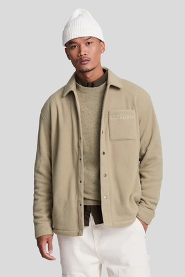 Lyle & scott fleece overshirt, Ecru, medium