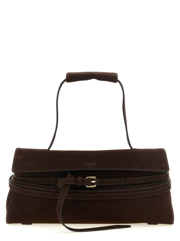 Brown calfskin shoulder bag-null