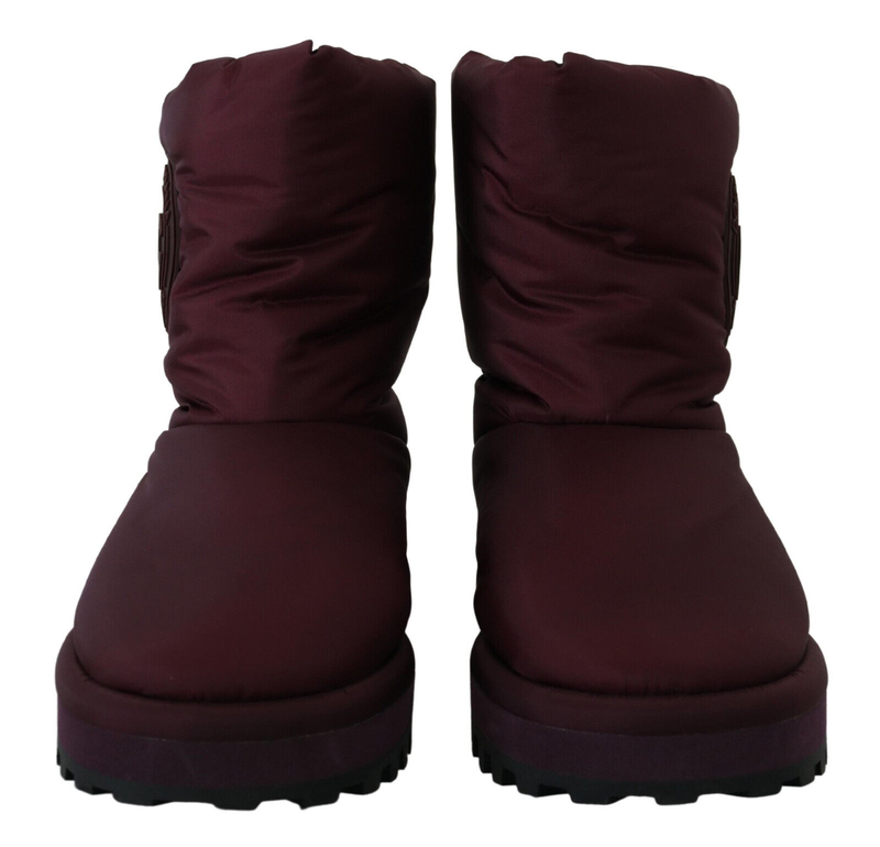 Bordeaux nylon boots padded mid shoes-null