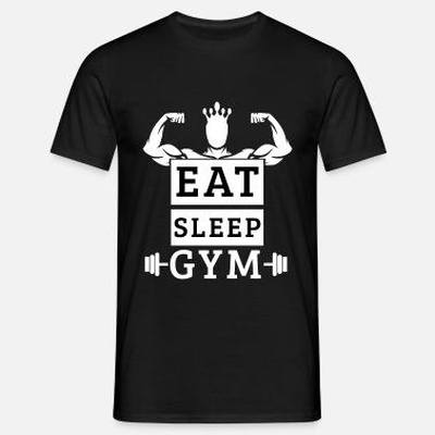T shirt 100% cotton gym, Black, medium
