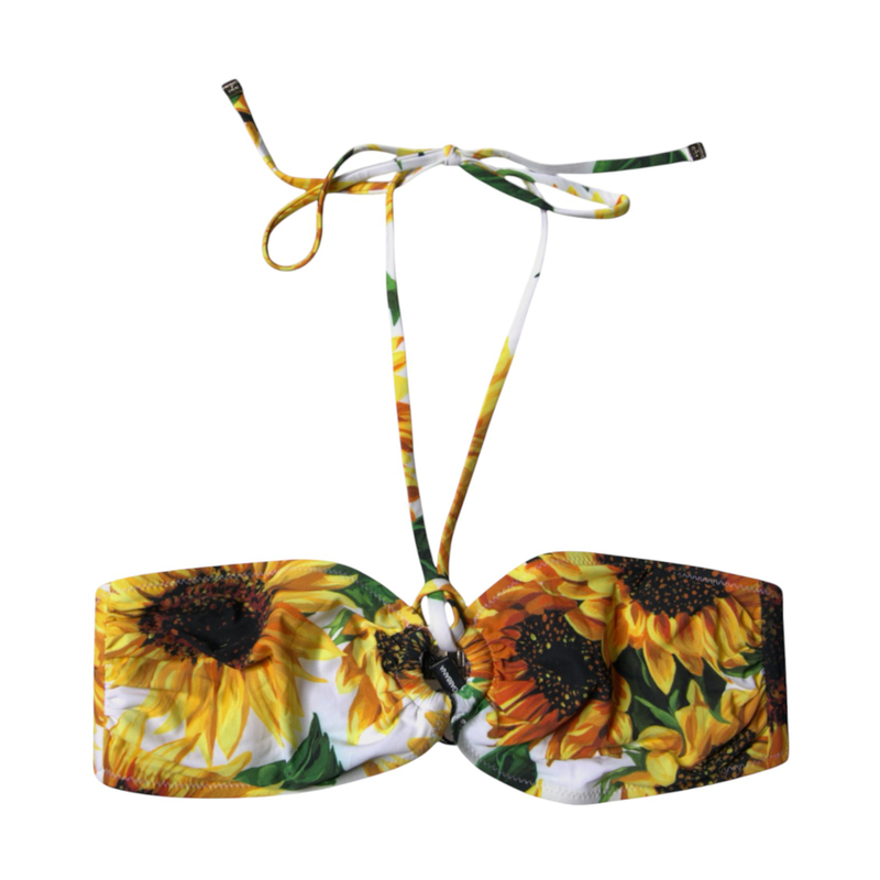 Multicolor floral halter beachwear bikini top swimwear-null