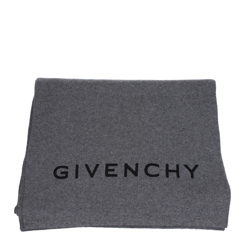 Gray wool scarf-null