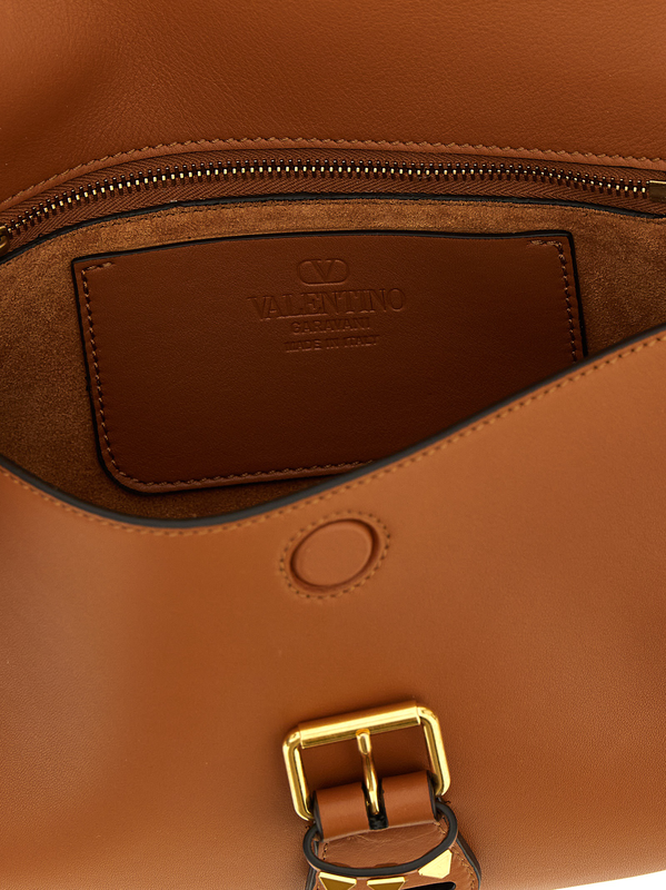 Brown calfskin shoulder bag-null