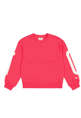 Champion girls crewneck sweatshirt, Pink, medium
